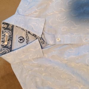 Bugatchi shaped fit Blue Paisley dress shirt